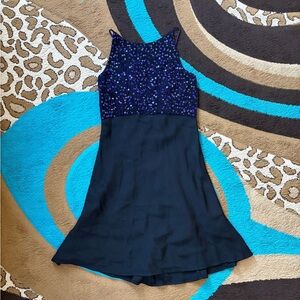 Blondie and Me Evening Black and Purple Sequin Mini Dress